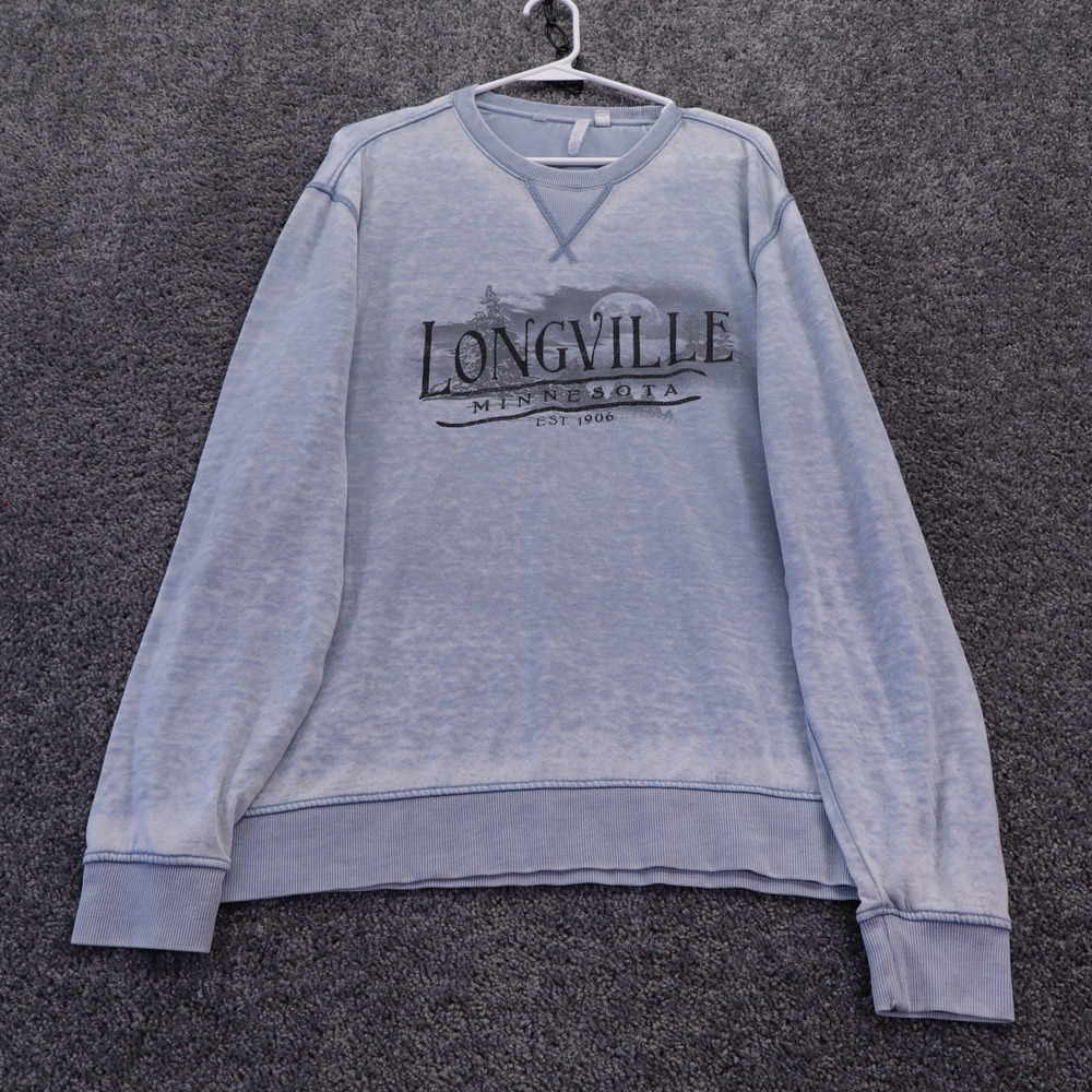 Camp David Sweatshirt Mens Large Blue Longville Minnesota Graphic